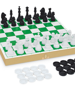 Jogo de Xadrez e Damas Escolar
