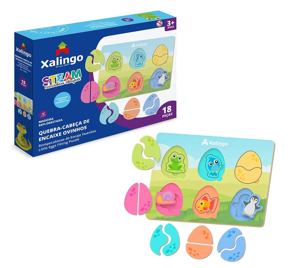 Quebra-Cabeça Encaixe Ovinhos - STEAM