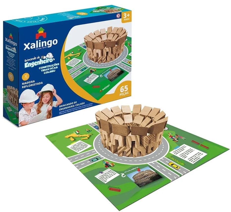 Brincando de Engenheiro Blocos de Montar Coliseu 65 peças