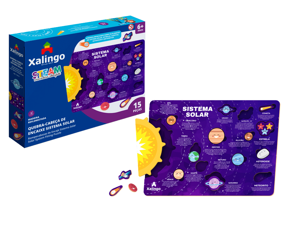 Quebra-Cabeça Encaixe Sistema Solar - STEAM