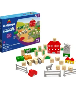 Brincando de Engenheiro Blocos de Montar Fazenda 70 peças