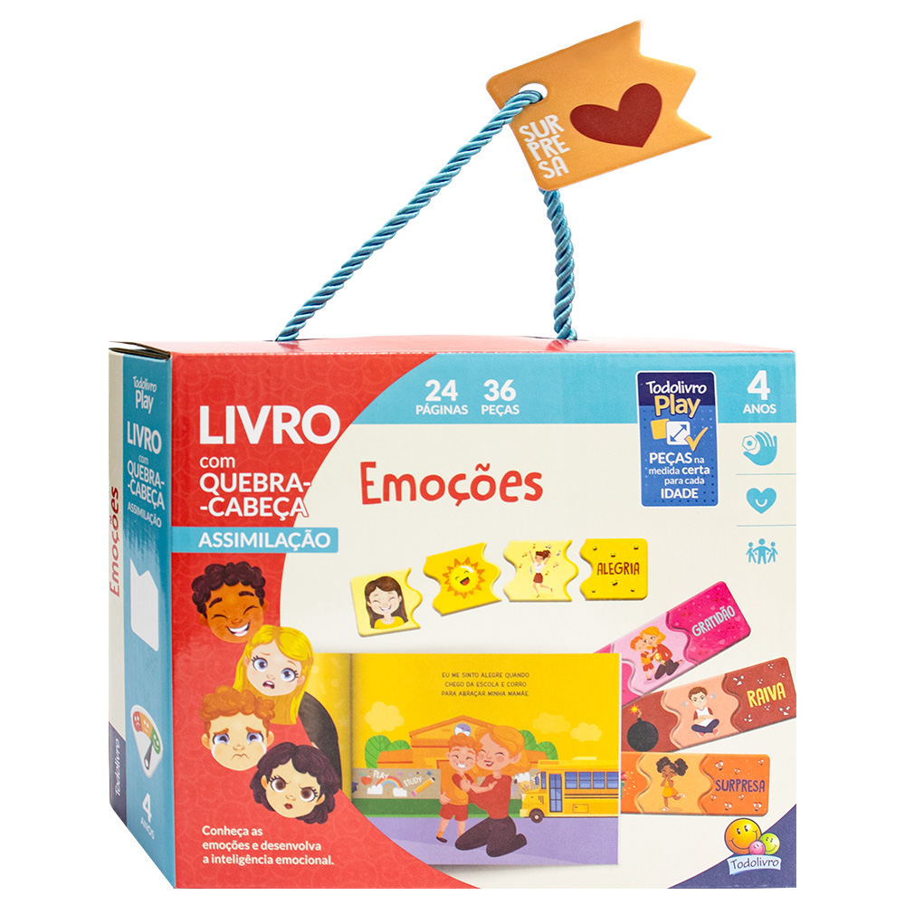 Livro com Quebra-Cabeça de Assimilação - Emoções - Imagem 2