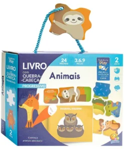 Livro com Quebra-Cabeça Progressivo - Animais