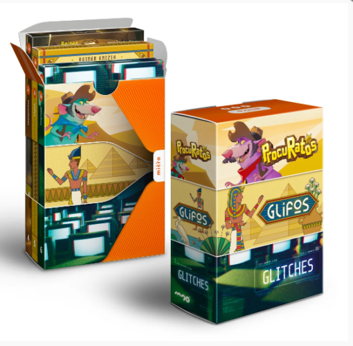 Micro Box com 3 Jogos - Glitches/ProcuRatos/Glifos