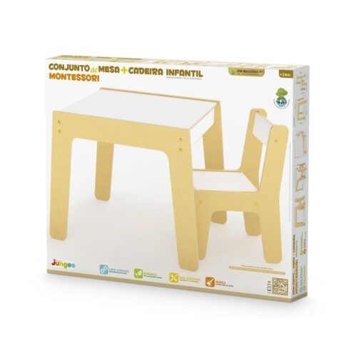 Conjunto de Mesa e Cadeirinha Infantil Montessori