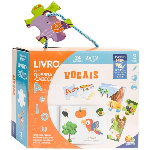 Livro com Quebra-Cabeça Vogais
